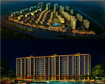 湖北樓體亮化設(shè)計-碧桂園住宅小區(qū)